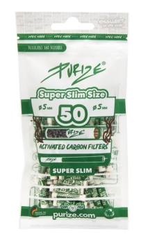 PURIZE® Super Slim Size Aktivkohlefilter ø 5mm 50er Packung